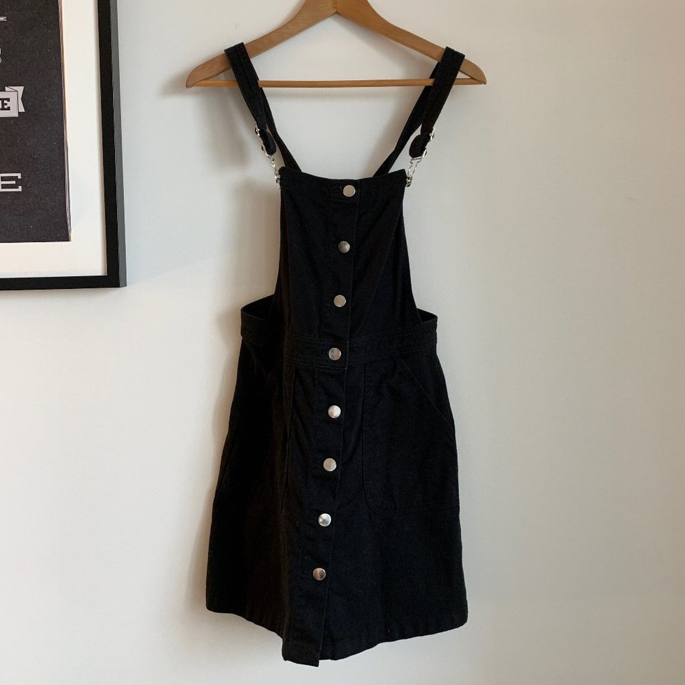Black Jean Overall Dress